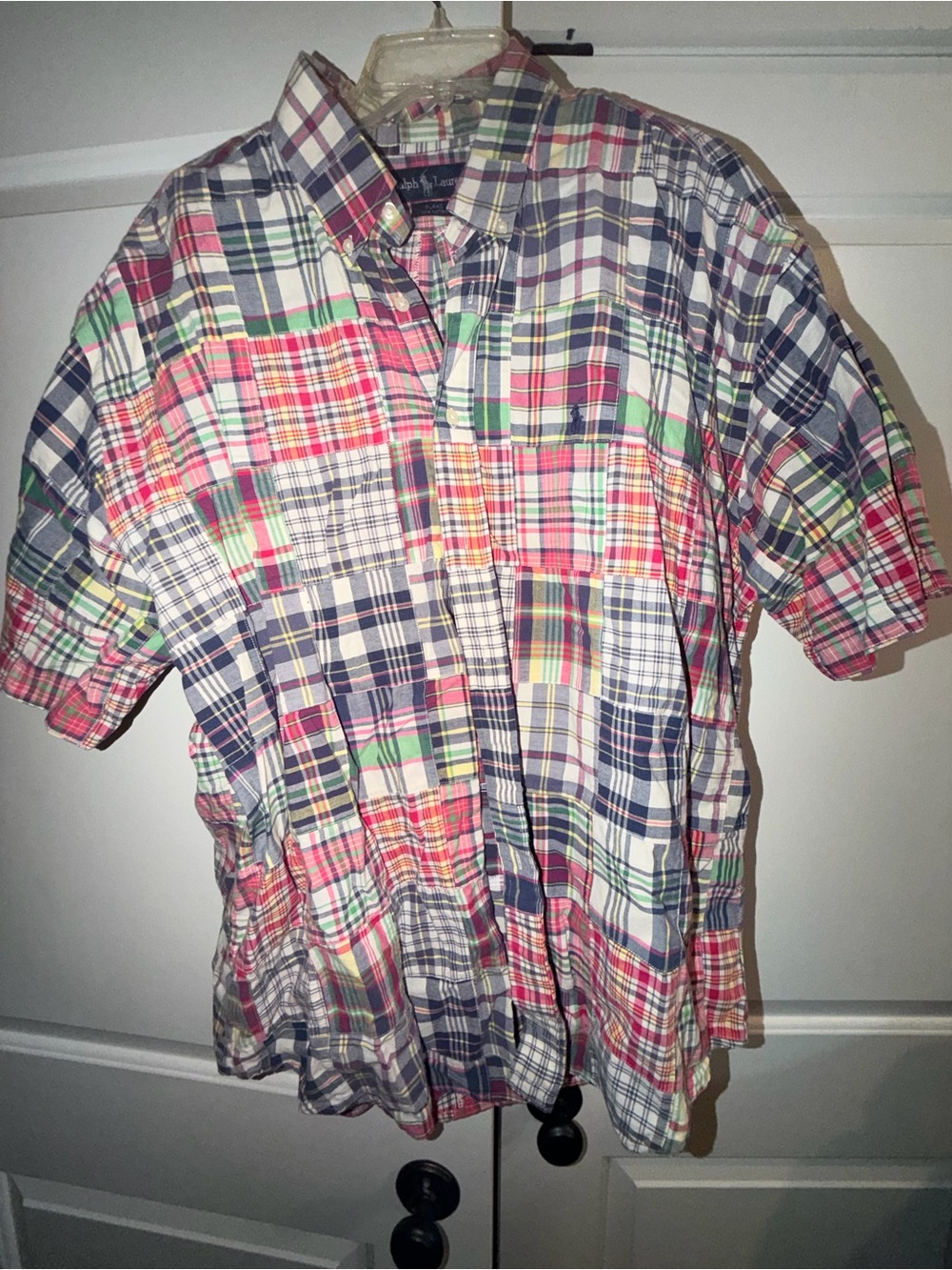 Ralph Lauren Short-Sleeve Multi-Color Plaid Button-Down Shirt - Blake patchwork